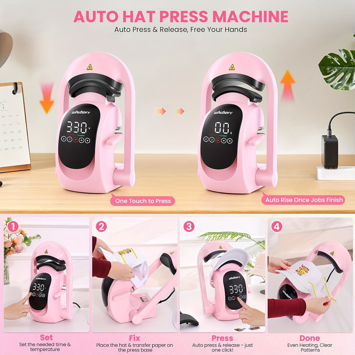 15"x15"/12"x15" - 8-in-1/5-in-1 Heat Press Machine Combo, Rotatable Design, Multi-Size Transfer Sublimation Combo, Suitable for T-shirts, Bags, Pillows, Hats, Beanies, Rollers - The 3-in-1 Automatic Hat Heat Press Can Only Press Hats