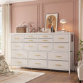 TV Stand Dresser with Power Outlet And USB White Dresser for Bedroom with 16 Drawers TV Stands for Living Room TV Stand with Storage for Bedroom, Media TV Console Table 51.1"W X 11.8"D X 34.8"H