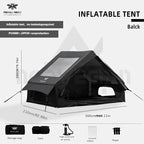 4-6 Person Inflatable Camping Tent - Easy-To-Set-Up Family Outdoor Tent with Sunshade, Windproof, Heat Insulation, And Mosquito Protection. High-Quality Design, Suitable for All Seasons, Includes Storage Bag, Air Conditioning Vent, And Chimney
