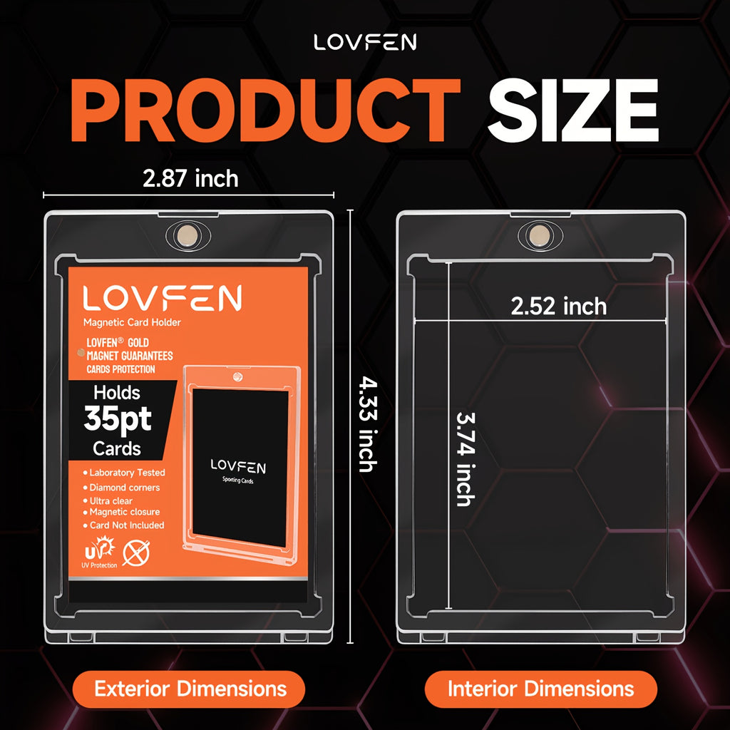 LOVFEN 400ct Magnetic Card Holder for Trading Cards, 35pt One Touch Card Holder, Card Protectors Hard Plastic, Magnetic Card Case for Sports Card, Baseball Card Holders, Display Case for Standard Cards