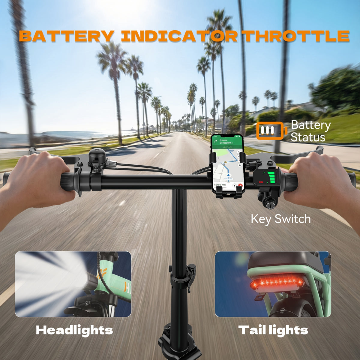 Hisent Foldable Electric Bicycle, Power: 500W Brushless Motor, 48V 10AH/17.5AH Lithium Battery (optional), 12 to 35 Miles Range; Speed: 19.9 MPH, Dual Brakes, LED Headlights, 14-inch Tires, Commuting And School Trips, Stylish Design, Sturdy Structure