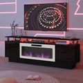 70-Inch Contemporary TV Stand Featuring a 36-Inch Electric Fireplace, Designed As an Entertainment for Televisions Up to 80 Inches, with Modern Wooden Media Storage Cabinets Suitable for The Living Room