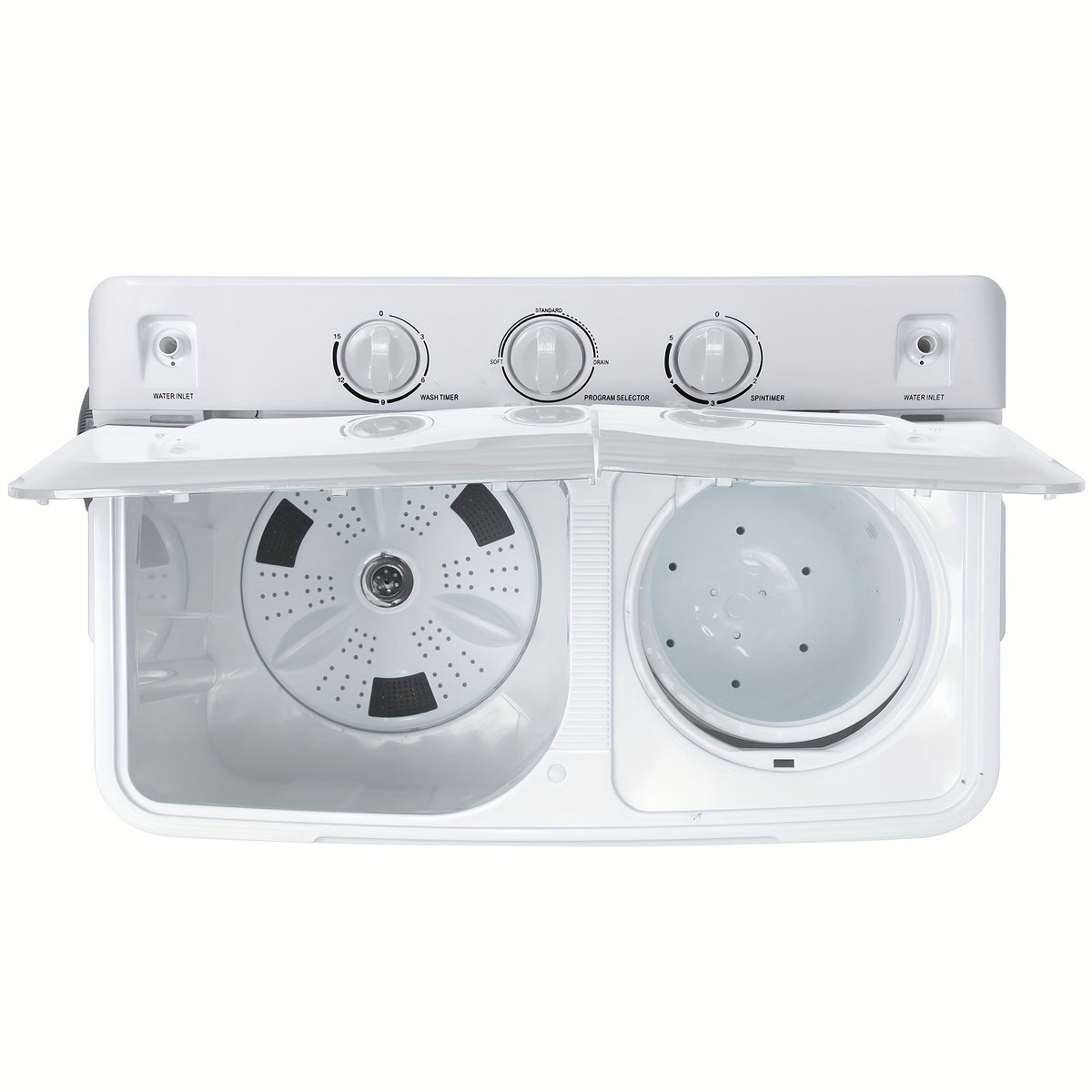 Portable Washing Machine 30Lbs 2 in 1 Compact Twin Tub Washing Machine, 19Lbs Washer And 11Lbs Spin Dryer with Built-In Drain Pump, Durable Design, Time Control, for for Apartments, Dorms, Rvs
