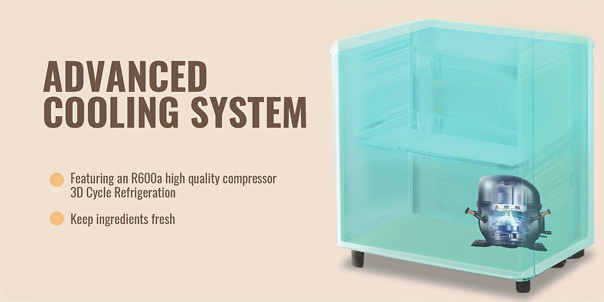 WANAI 3.5 CU.FT. Double Door Fridge with Freezer, Compact Mini Fridge, Featuring Adjustable Glass Shelves - Perfect Choice for Offices, Bedrooms, Dorms, & Apartments!
