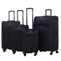 4-Piece Softside Expandable Luggage Set with Spinner Wheels, Lightweight Travel Suitcases with Telescopic Handle, Nested Storage Design