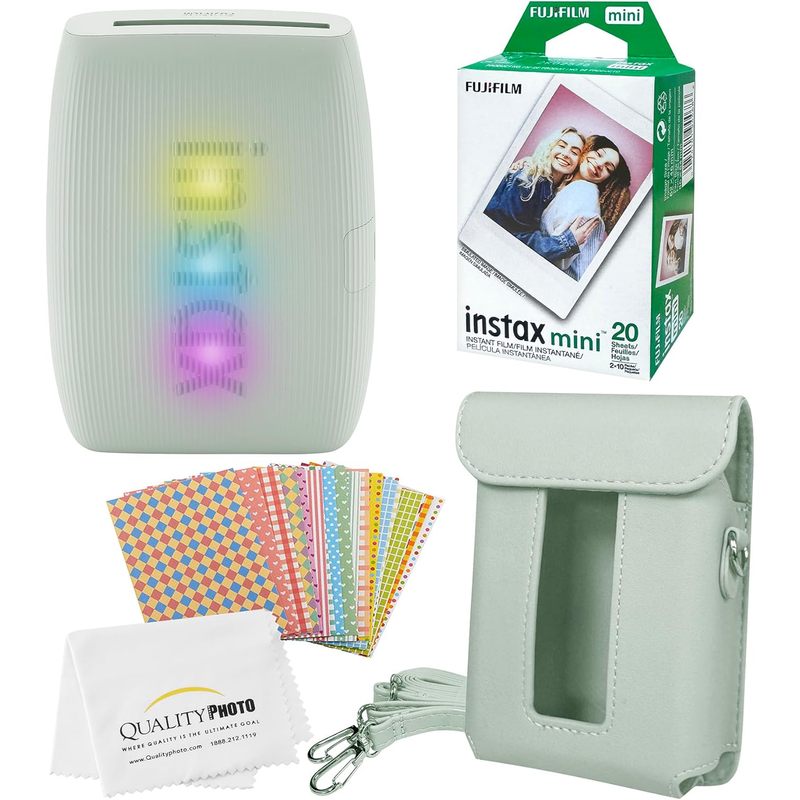 FUJIFILM Instax Mini Link 3 Smartphone Printer with, 20 Fujifilm Mini Films, Printer Case, Decorative Stickers and a Quality Photo Micro Cloth