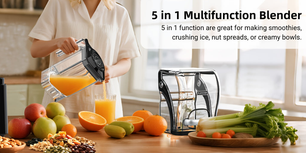 Professional Silent Blender | 61Oz Intelligent Blender | Kitchen Blender with Noise Isolation | 5 Automatic Settings | 1.8L Durable Safe Container | Triple Noise Dampening | Detachable Splash Shield | Continuous Heavy-Duty Operation