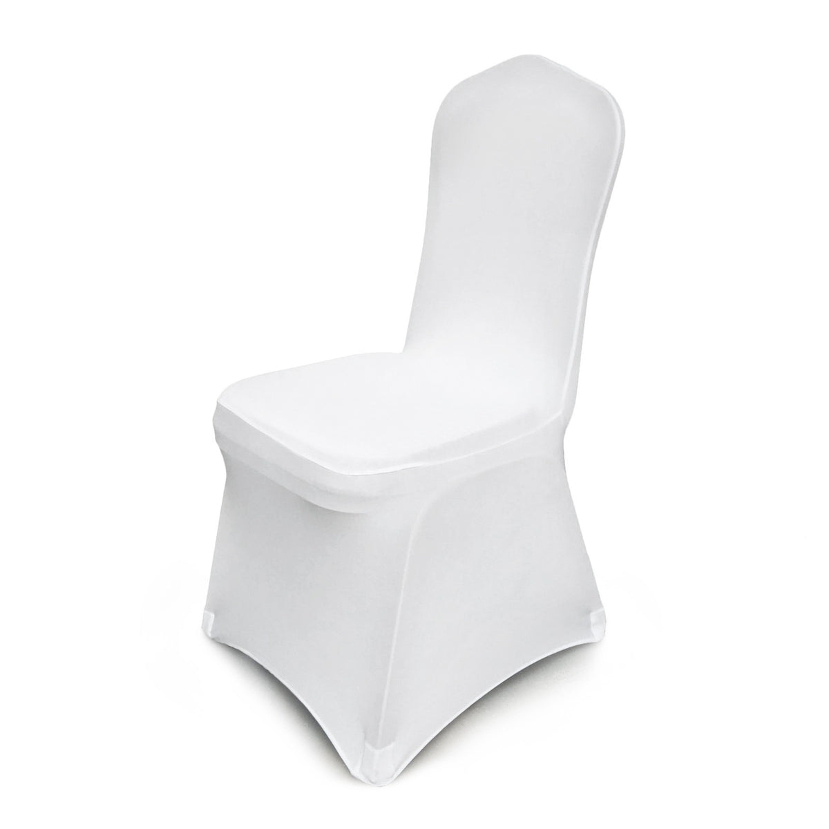 VEVOR White Chair Covers Polyester Spandex Chair Cover for Party Wedding Banque Chair Covers,100 Pcs, Arched-Front Chair Cover