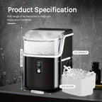 Countertop 26lbs/day 35lbs/day Ice Maker Portable Ice Machine, Automatic-Cleaning Suitable for Outdoor Camping Bar Party And Kitchen, Black