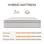 SweetNight 6/8/10/12/14 inch Memory Foam Hybrid Mattress With Pocket Springs, Twin Xl, Full, Queen, King, Sizes In A Box, Medium Firm, Mattresses For Support Comfort, Fiberglass-Free