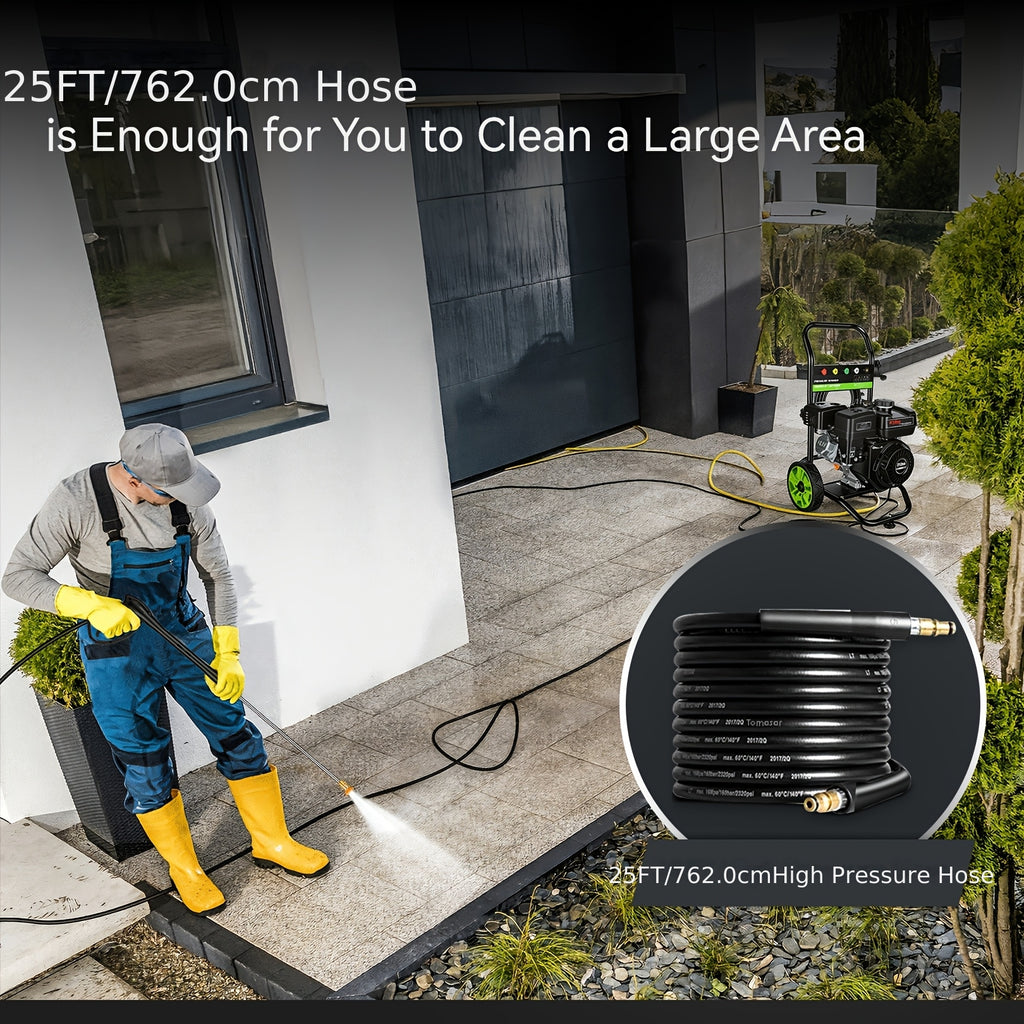 4400PSI Gas Pressure Washer 5.0GPM Gas Power Washer 212CC Gas Powered Washing Machine Commercial High Pressure Washer with 25ft Hose&5 Nozzles for Patio Garden Yard Vehicle,EPA/CARB/ETL