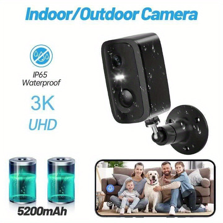 WESECUU Solar Camera Security Cameras Wireless Outdoor Indoor for Home Security Camera, Smart Phone App Surveillance Camera System Outside, Pet Camera Cat Dog with Audio And Video, Nanny Cam for Bedroom