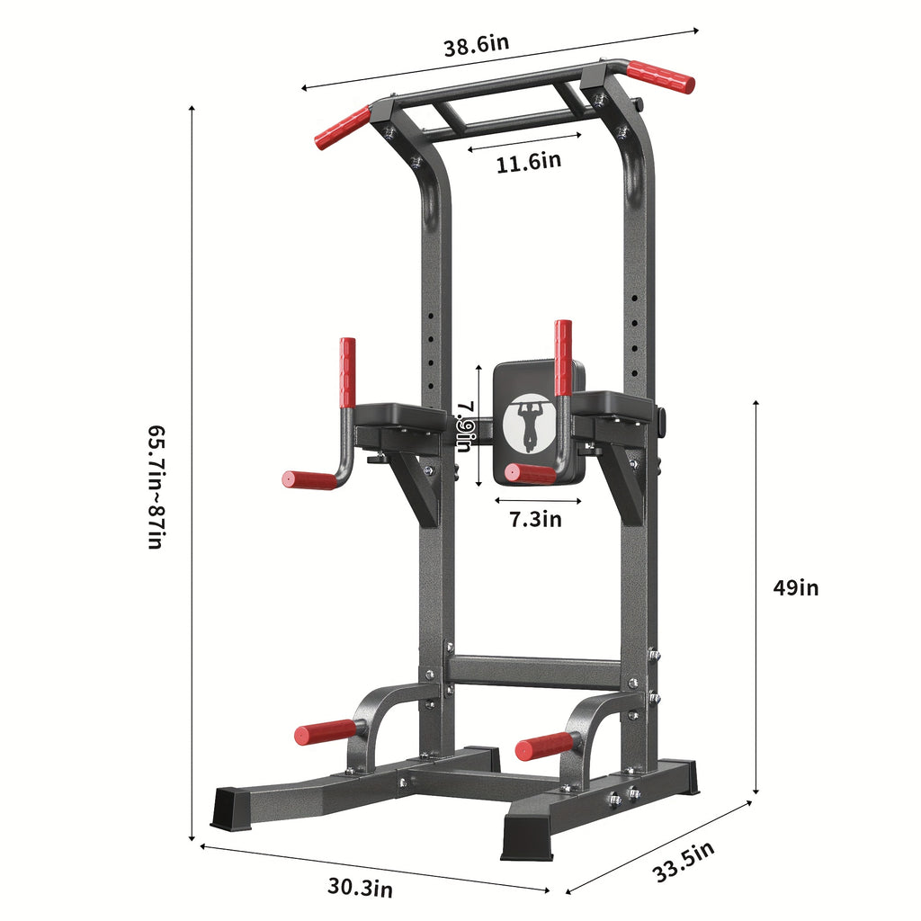 SogesPower Power Tower Pull Up Dip Stand with Adjustable Height for Home Gym Strength Training