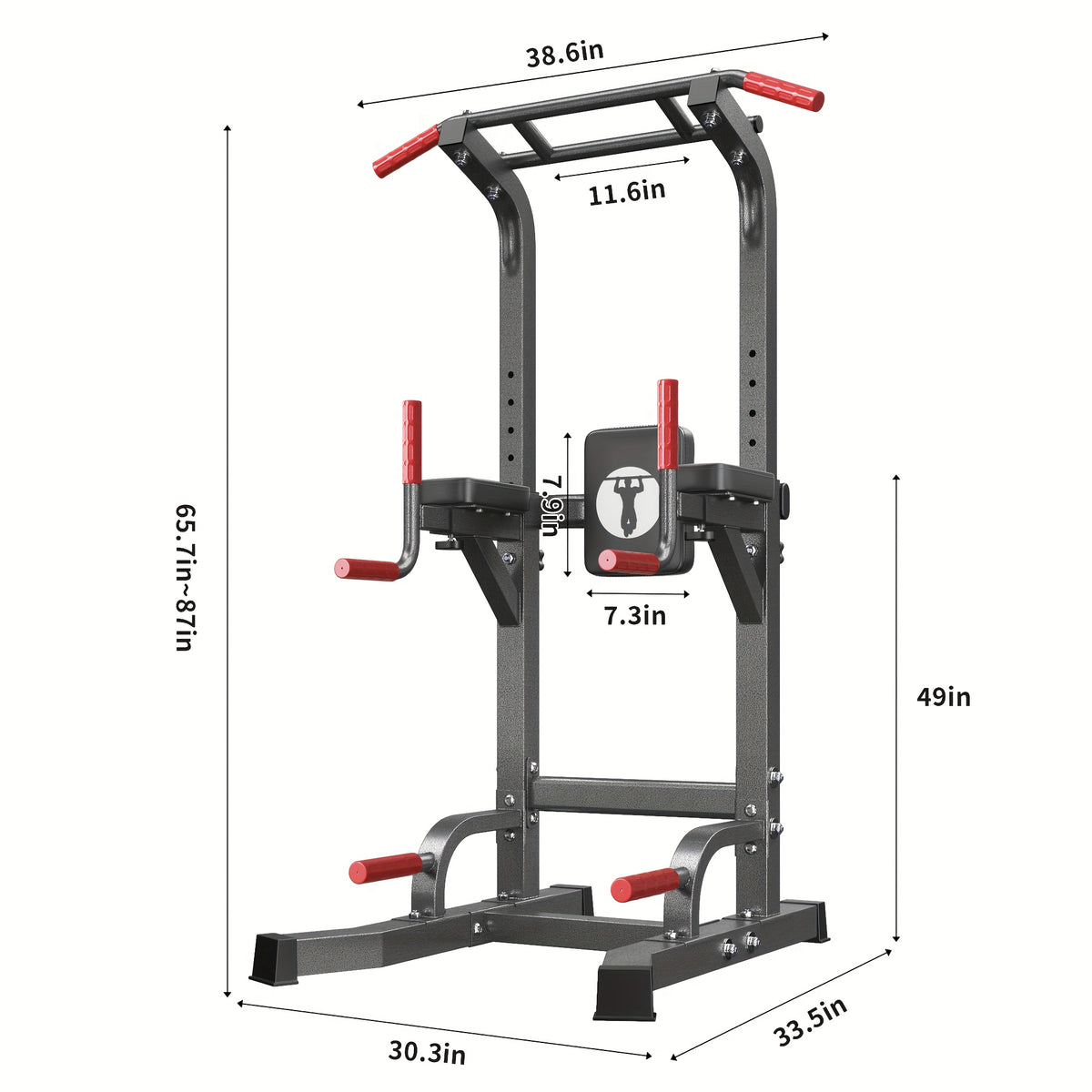 SogesPower Power Tower Pull Up Dip Stand with Adjustable Height for Home Gym Strength Training
