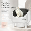 [Self-Cleaning Litter Box] Extra-Large Smart Self-Cleaning Litter Box with Built-In Sterilizing Light for Double Deodorization, Large-Capacity Waste Tray, 14-Day Automatic Cleaning, Open Design, Ideal Choice for Busy Households, Without Battery
