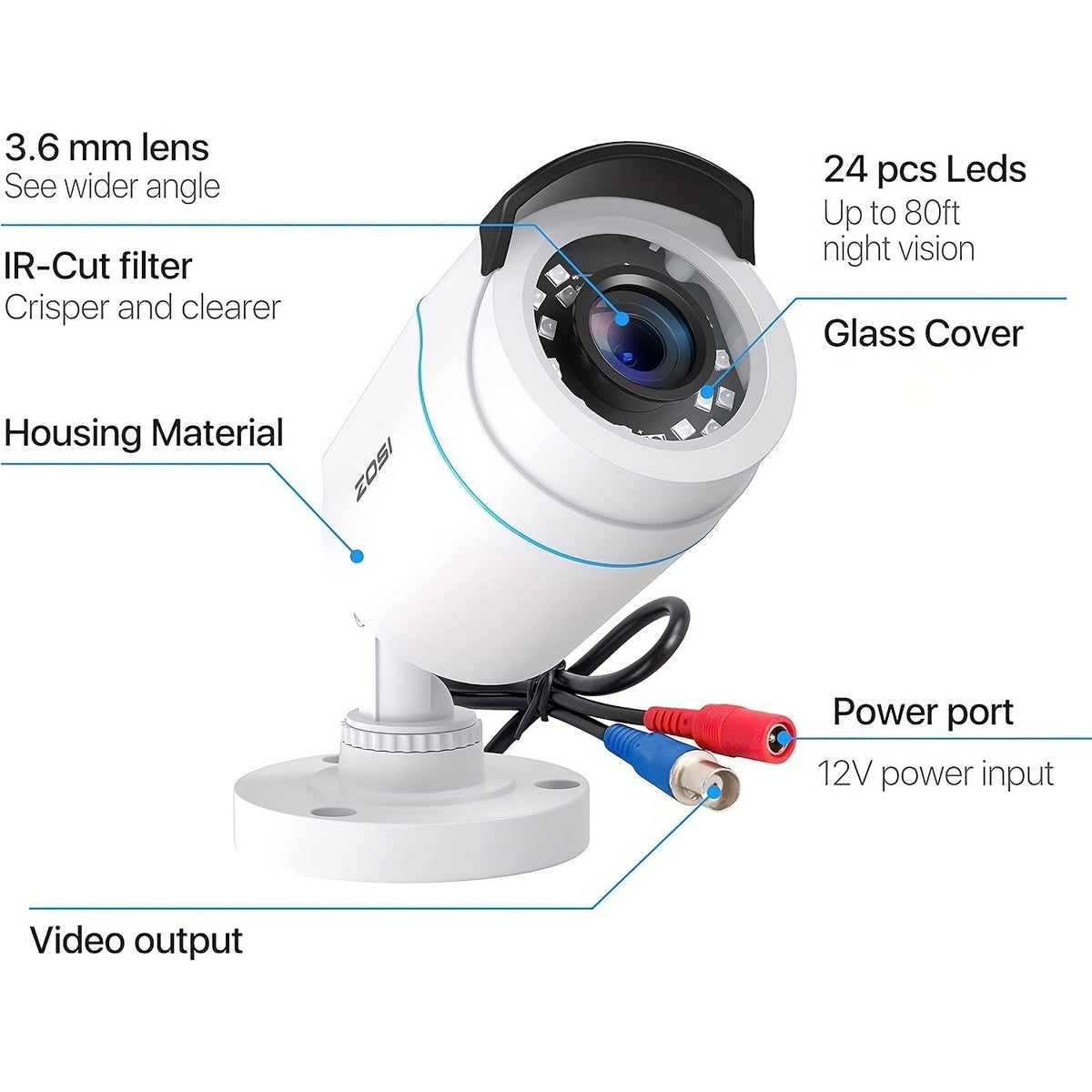 4pcs 8CH 5MP Lite H.265+ Wired Security Camera System - AI Human Vehicle Detection, 4 X 1080P Surveillance Cameras with 60ft BNC Cables, Email Alert with Snapshots (No Hard Drive)