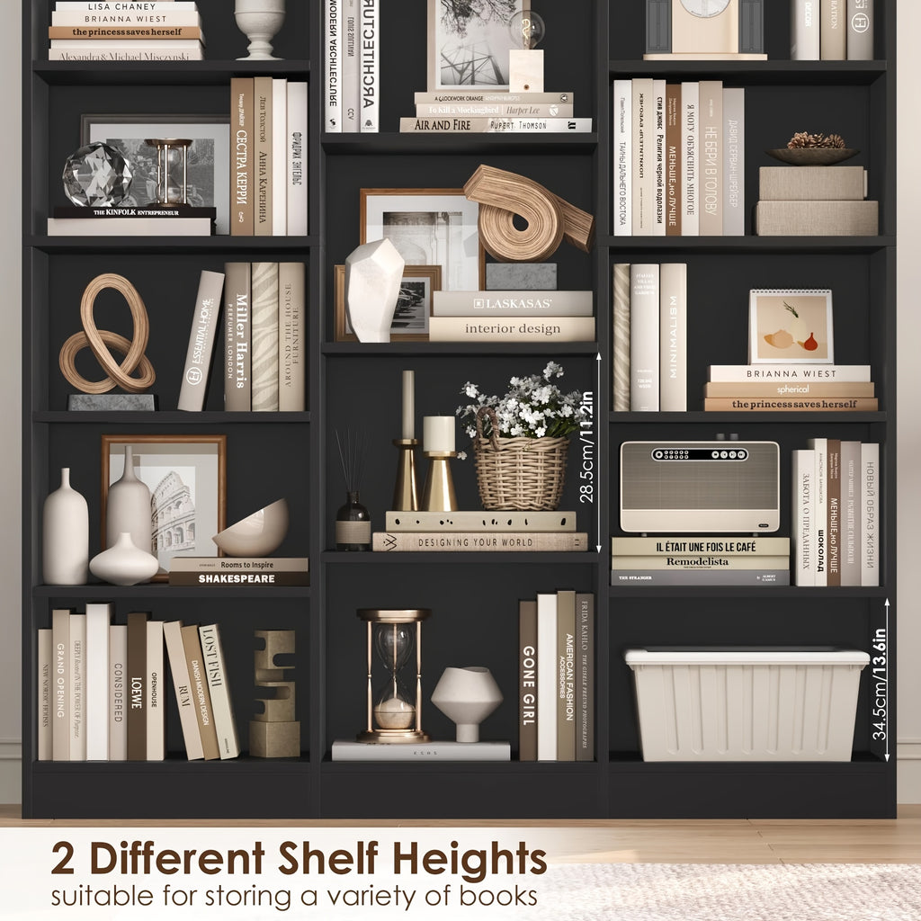 FULTRU Triple Wide Bookshelf, 6 Tier Large Bookshelf, Bookcase with 17 Open Display Shelves, 74'' Tall Bookcases And Bookshelves for Living Room, Home Office, Library