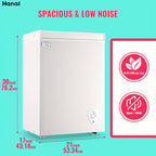 WANAI Chest Freezer Mini Small Deep Freezer Apartment Dorm Freezers with 7 Temp Control Fast Cooling Portable for Home Office Business Dorm