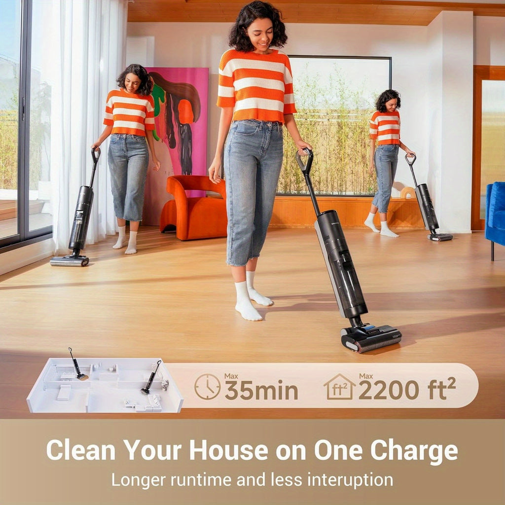 Refurbished DREAME G10 Pro Wet Dry Vacuum Cleaner, Vacuum Mop All In One with Auto Self-Cleaning, Floor Cleaner Machine for Hard Floor, 35 Mins Runtime, Edge Cleaning, Self-Propelled Vacuum Mop Combo