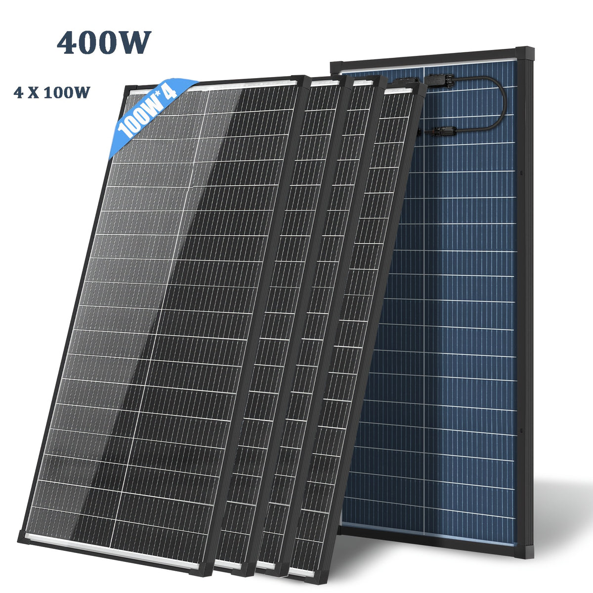 400W/200W Bifacial Solar Panel, 25.5% High-efficiency Monocrystalline, 2 X 200W 12V Solar Modules, Suitable For Farmhouses Roofs, Campers And Other Off-grid Systems N-Type Solar Battery Charging Home Off-Grid, Without Battery