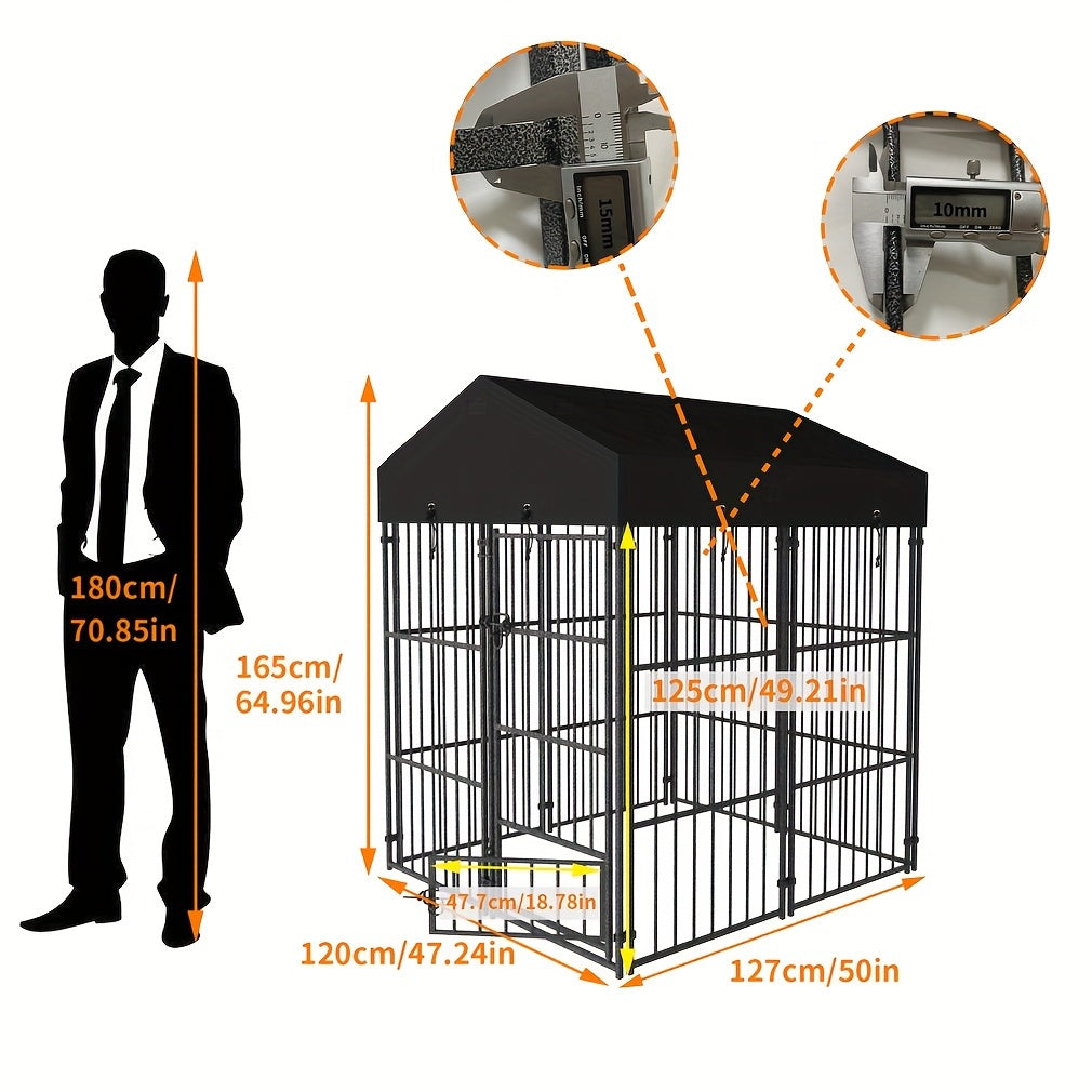 3 Size Metal Dog Kennel Large Outdoor Welded Wire Dog Kennel Pet Playpen Heavy Duty Dog Crate Cage