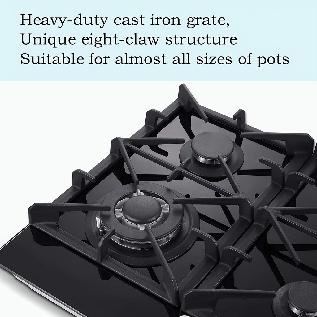 Gas Cooktop for Everyday Meal Preparation, 24-Inch Four-Burner Design for Kitchen Cooking Tasks