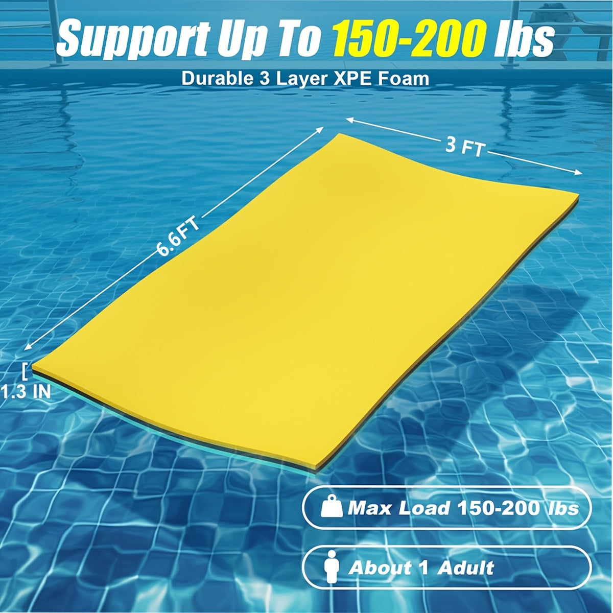 Floating Mat, Floating Water Mat For Lake, 3 Layers Tear-Resistant XPE Foam Portable Lily Pad Float For Adults, Multiple Sizes To Choose