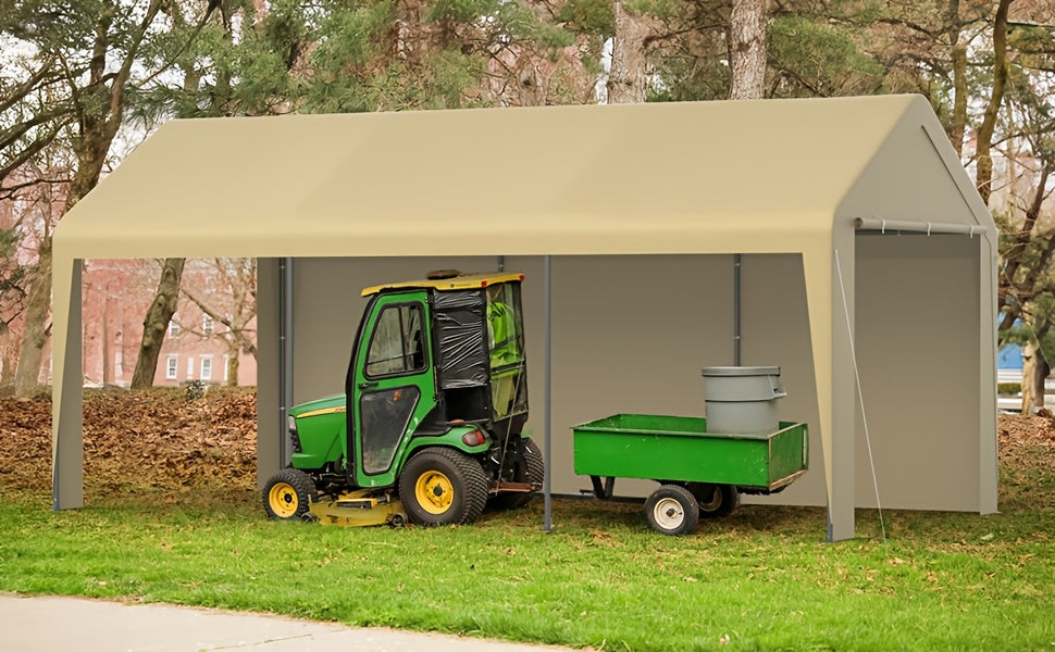 Carport Tent Car Ports Party Tent Heavy Duty Car Tent Car Shelter 10x20 Portable Garage Metal Storage Shelter Outdoor Event Tent Sun Shade with Removable Sidewalls & Doors, 230g Water-resistant PE Cover