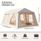 LILYPELLE Inflatable Camping Tent, Easy Setup Air Tent with Hand Pump, 4-Season Glamping Tent for Couples, Groups, And Families