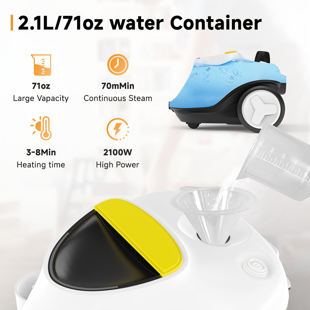 Steam Cleaner, Powerful Multipurpose Handheld Steam Mop for Home Use, 21 Attachments, Heavy Duty Steamer for Carpets, Floors, Cars, Tiles, Crack Cleaning, Turquoise