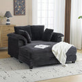 LEADZM Lounge Sofa, 56" Oversized Reading Sofa Corduroy Chaise Sofa Recliner Bed Upholstered Comfy Sleeper Couch with Throw Pillows And Armrests for Living Room, Movie Room, Bedroom