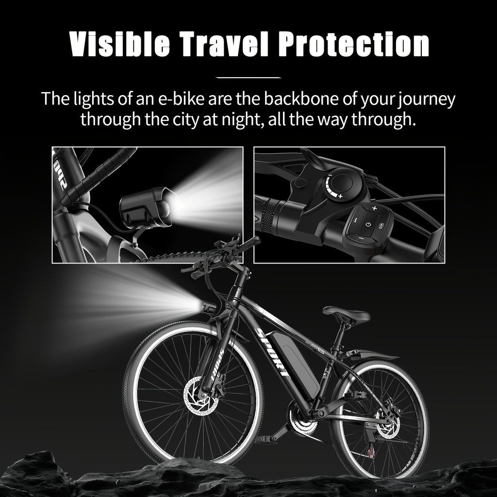 26-Inch Electric Power-Assist Bicycle, 48V 10AH Removable Battery, 749W Peak Power Motor, Up to 45 Miles Range, Max Speed 24MPH for Easier Travel. an Ideal Gift Choice!