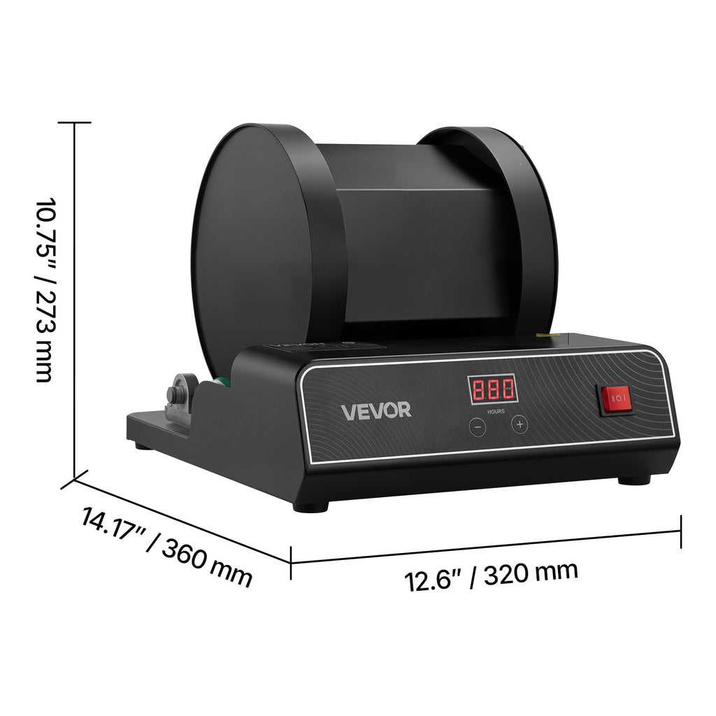 VEVOR Rock Tumbler Kit, 17 lbs Rock Polishing Kit, 2-Speed Stone Polishing Kit with 240-Hour Polishing Timer, Rock Polisher with Belt-Driven Brushless Motor, Rock Polisher for Adults
