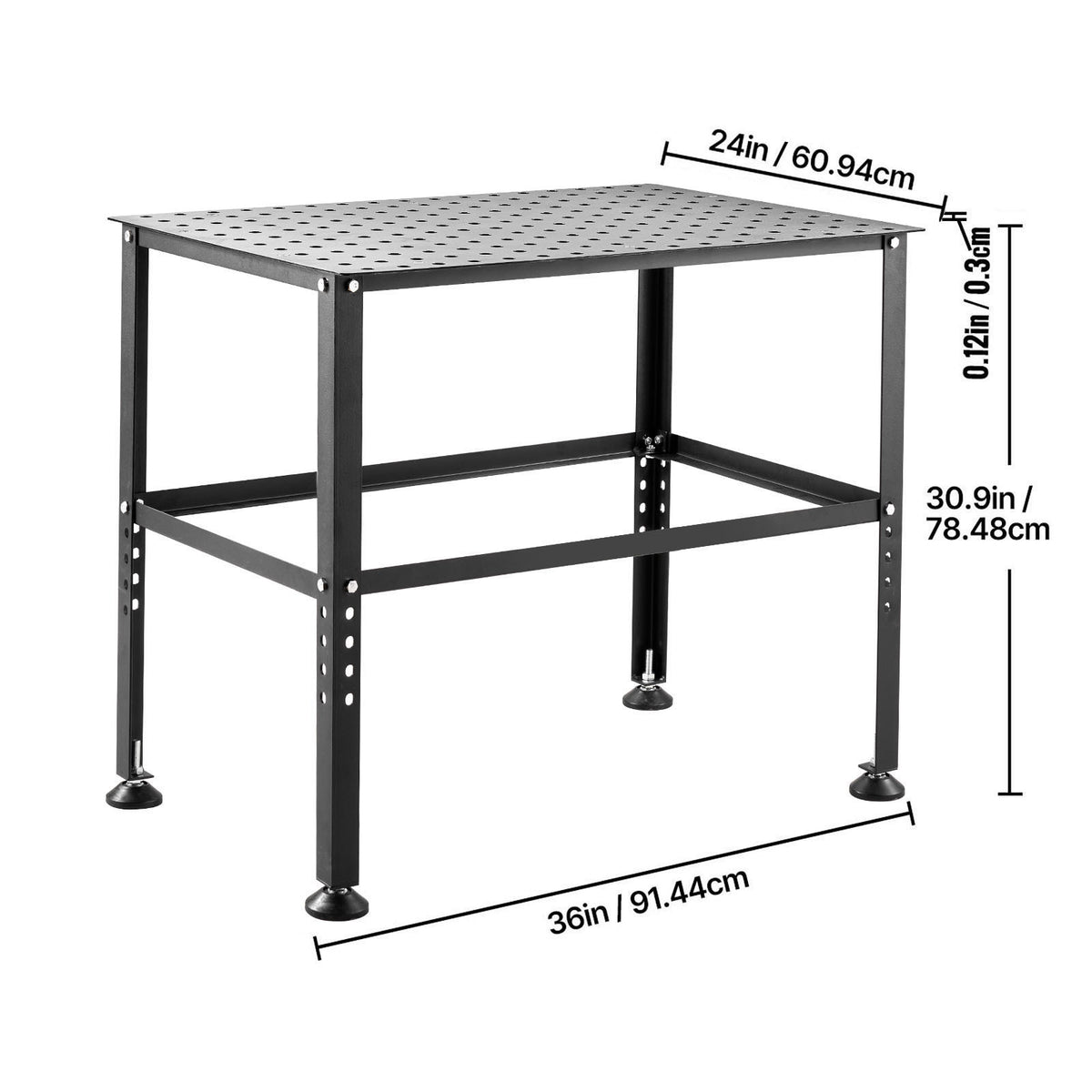 VEVOR Welding Table 36" x 24" 800LBS Welding Workbench Table with Fixture Holes