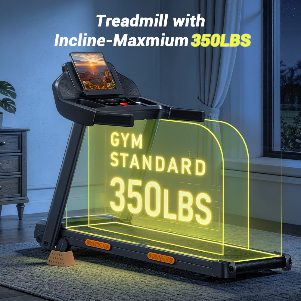 4-in-1 Treadmill with 12% Incline, Portable Treadmills for Home with Handle, Foldable Treadmills for Home and Office, 350Lbs Weight Capacity