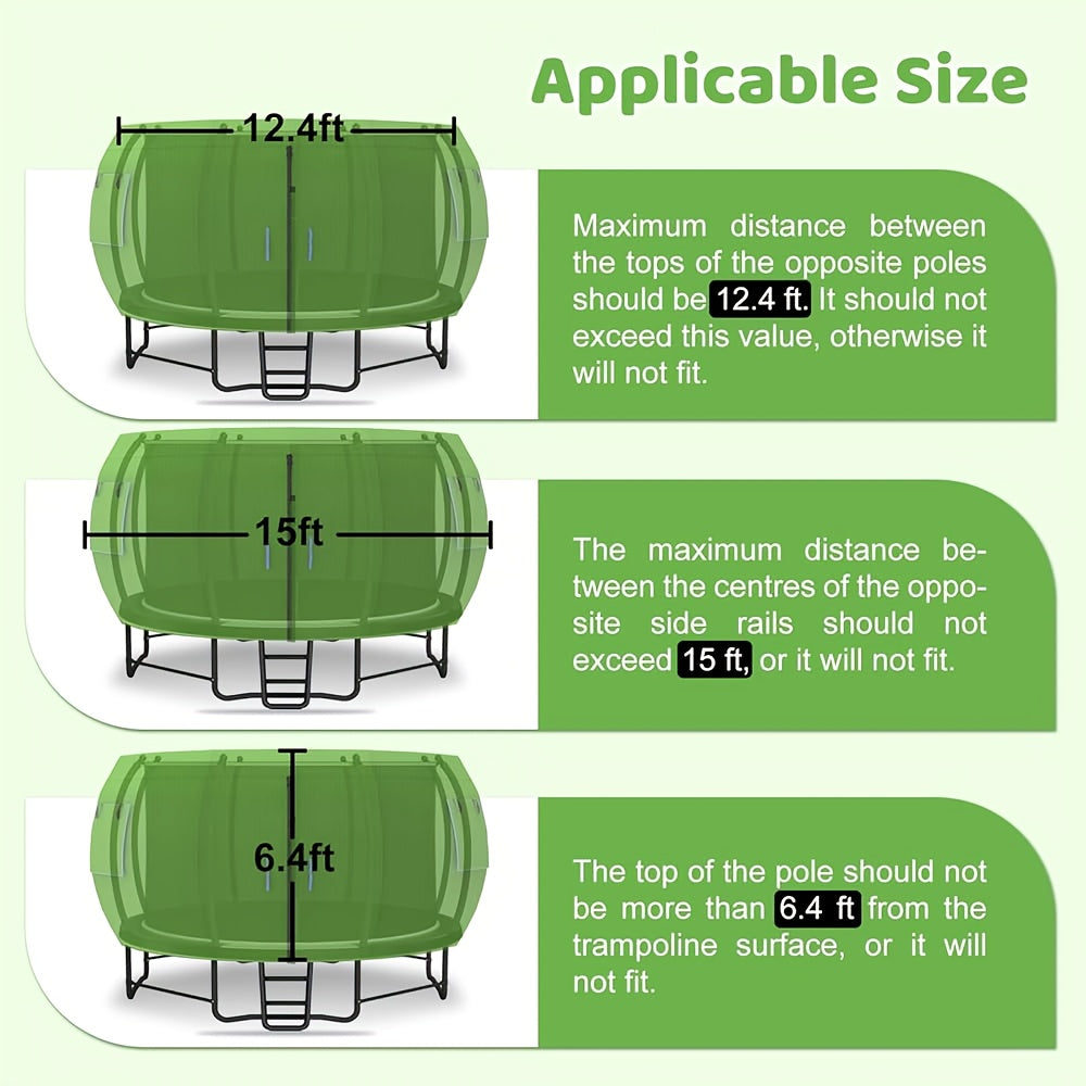 14ft Trampoline Tent & Shade Cover Combo - Heavy-Duty All-Weather Canopy with Ventilation, Easy Setup for 14-Foot Round Jumpers, /s Outdoor Play (Tent Only, Compatible with Standard Frames)