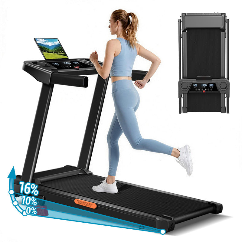 Portable Treadmill for Home and Office, 4-in-1 Foldable Design with 18% Incline and Handle
