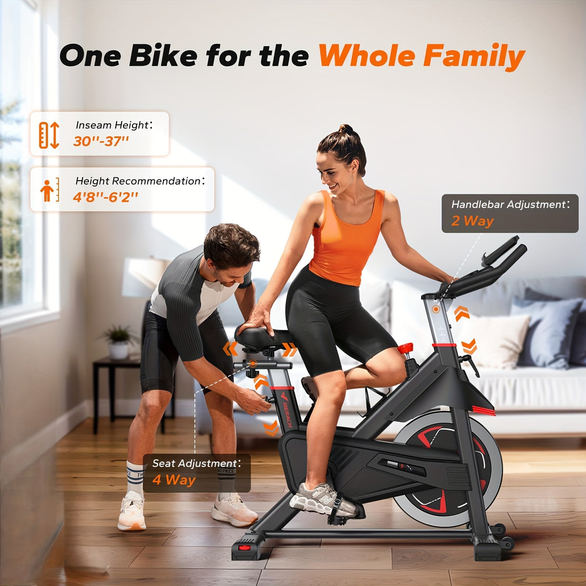 MERACH Exercise Bike Indoor Cycling Bike with 350lbs Weight Capacity & 40 Lbs Flywheel LED Monitor Free APP, Stationary Bike for Cardio Workout, Workout Equipment for Home Gym