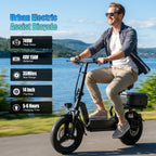 749W Peak Power, 48V 15AH Electric Scooter for Adults, 19.9MPH with Seat and Basket, 35 Miles Range, 14-inch Tires - the Ideal Companion for Your Commuting and Shopping Needs!