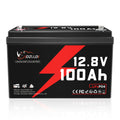 LiFePO4 Lithium Battery | 12V 100Ah/100Ah * 2, 100A BMS, 1280Wh Power Output, Suitable for RV, Solar Energy, Off Grid Systems, And Home Energy Storage