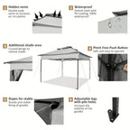 Tooluck 10X10Ft Outdoor Gazebo with Mosquito Netting And Double Roof, Easy Set Water-Resistant Metal Gazebo with Alloy Frame, for Gardens, Lawns & Backyard