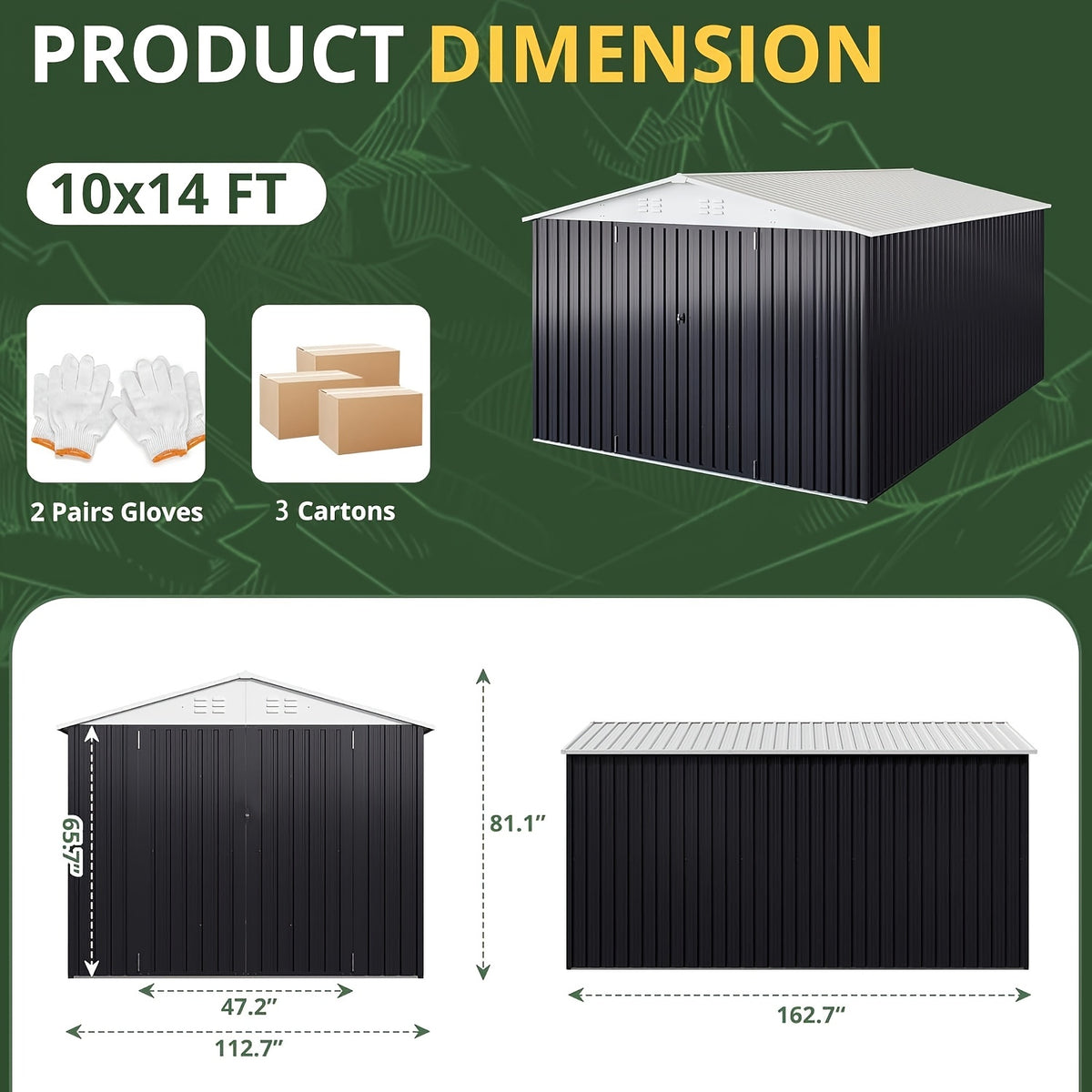 Outdoor Storage Shed, Metal Shed with Updated Frame Structure And Lockable Doors, Large Shed Upgrade Height Ideal for Garden, Backyard, Patio Utility And Tool Storage