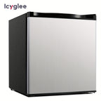 ICYGLEE Compact Refrigerator with Freezer, 1.7 Cu.Ft Mini Fridge, Single Door with Reversible Feature, Thermostat Adjustable, Energy Efficient, Suitable for Bedroom, Office, Dorm, Silvery