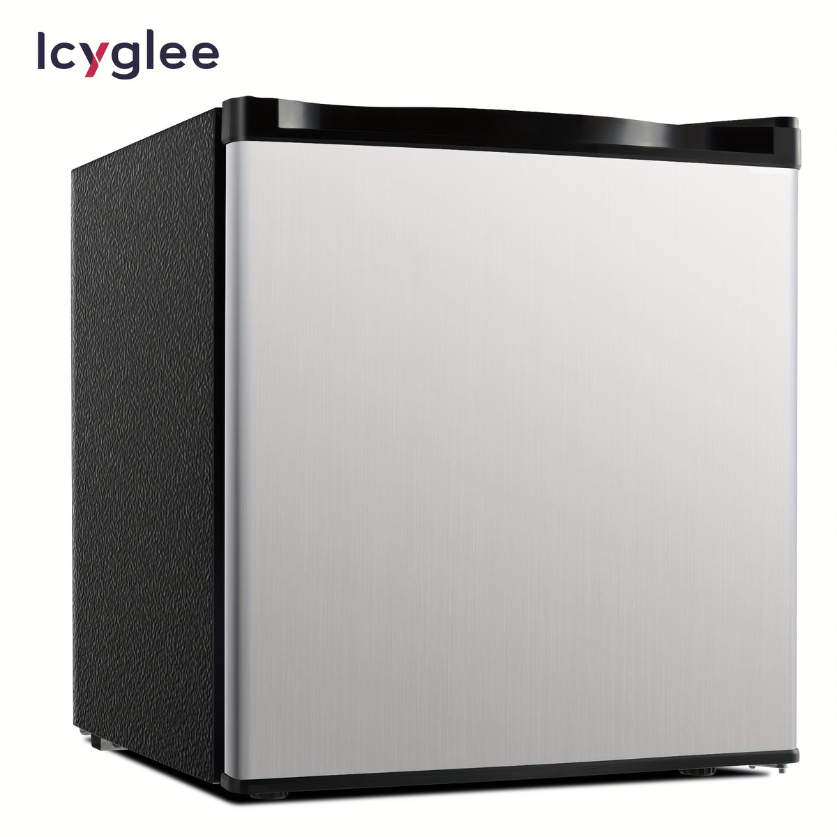 ICYGLEE Compact Refrigerator with Freezer, 1.7 Cu.Ft Mini Fridge, Single Door with Reversible Feature, Thermostat Adjustable, Energy Efficient, Suitable for Bedroom, Office, Dorm, Silvery
