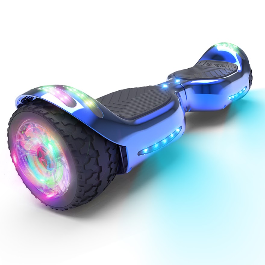 6.5-Inch Hoverboard with 10-Mile Range and 7 MPH Top Speed, Self-Balancing Electric Scooter with Dual Motors, Portable Design and Smooth Riding Performance. The compact 6.5-inch wheels provide responsive handling and easy control, while the rechargeable b