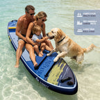 11' Inflatable Paddle Board for Adults, 34'' Extra Wide Stand Up Paddle Board with EVA Deck, Double Action Pump & Removable Fin, SUP Board 450Lb Capacity for Surf/Yoga/Family