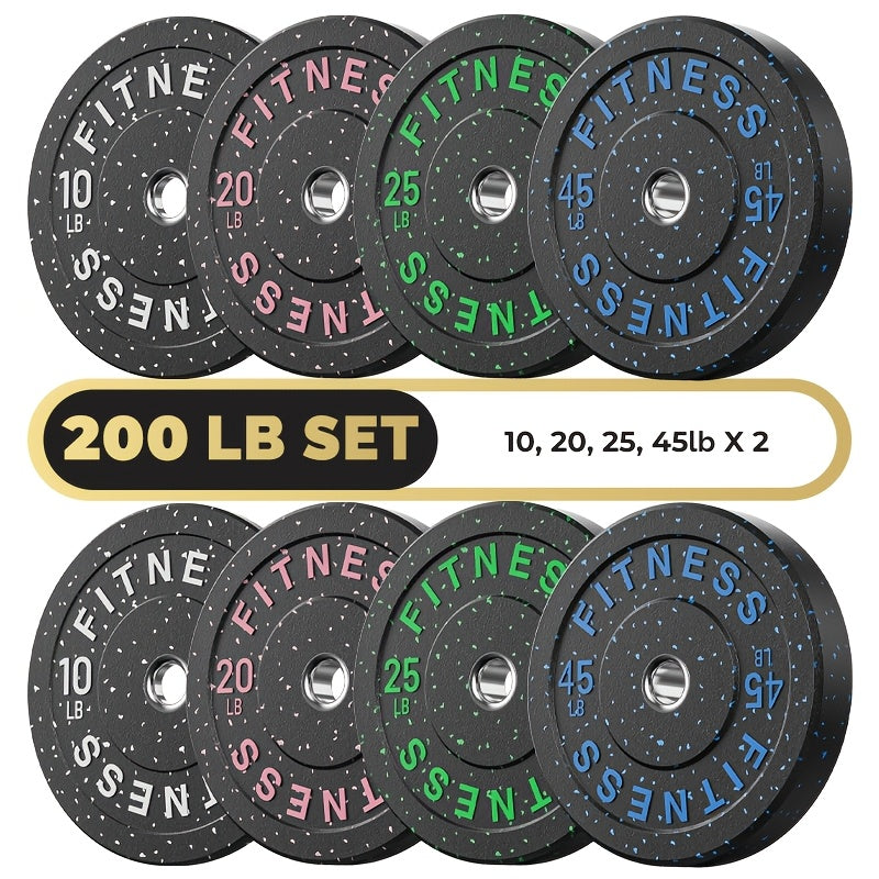 High Bounce Bumper Plates, 2-Inch Weight Plates for Weight Lifting And Strength Training, Colored Rubber Weight Plates for Home Gym