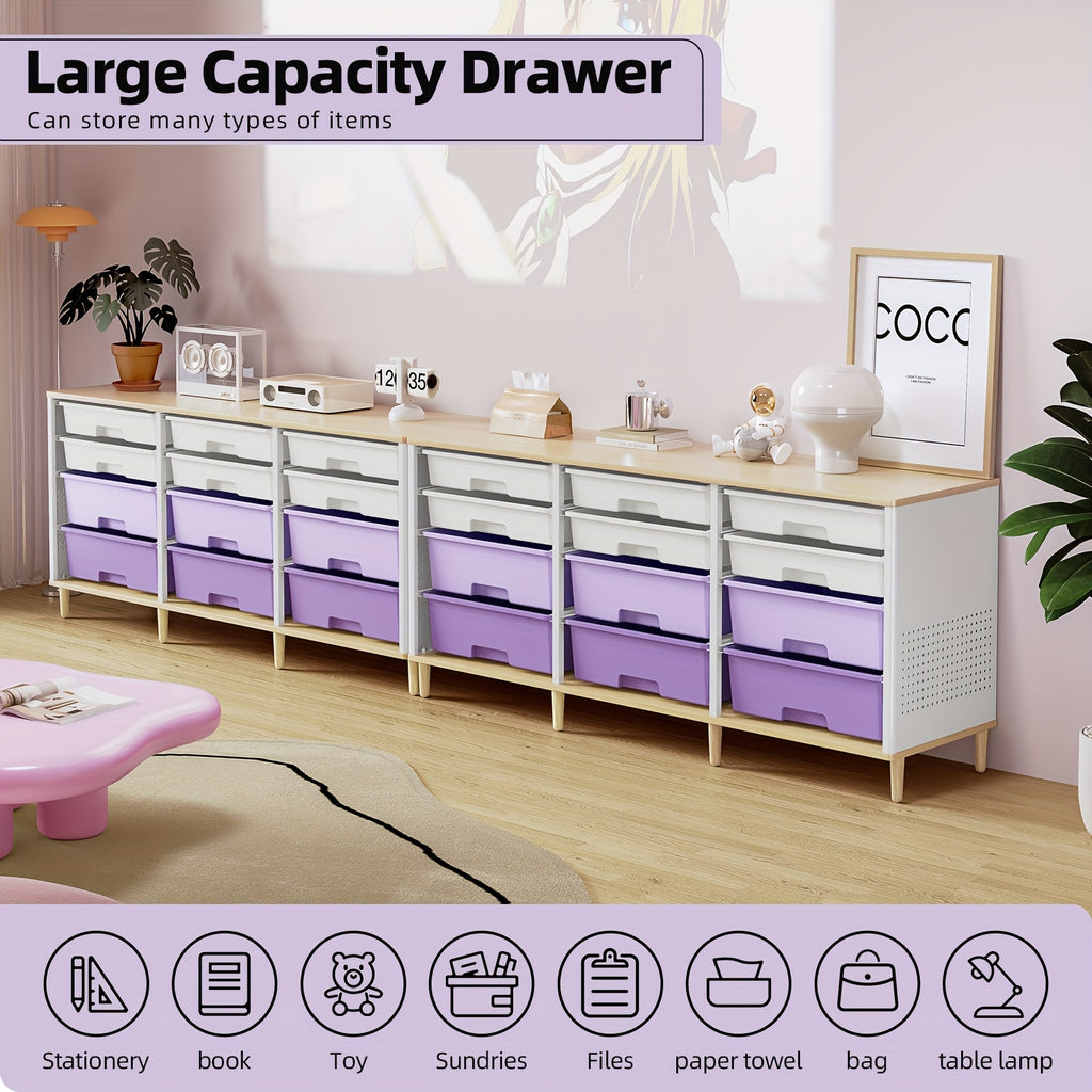 TOOLF 12 Drawer Storage Cabinet with Tabletop, Cube Organizer for Home & Office, Ideal for Living Room, Bedroom, Classroom, Playroom, And Craft Room, Storage Drawer Units