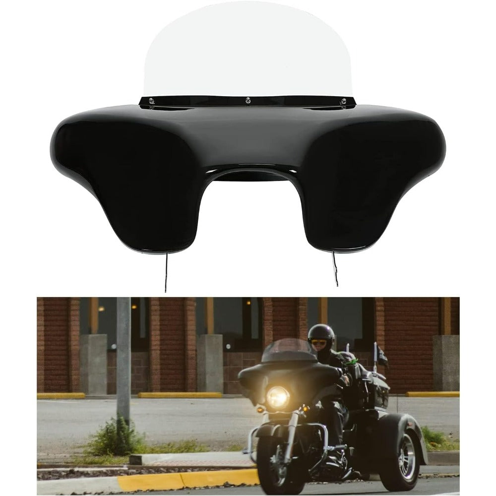 Front Fairing Compatible with 1986-2015 for Davidson Heritage Softail Fat Boy Deluxe Outer Bat Wing w/Clear Windshield 4 Speaker Mount