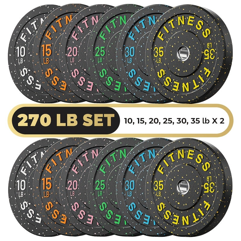 High Bounce Bumper Plates, 2-Inch Weight Plates for Weight Lifting And Strength Training, Colored Rubber Weight Plates for Home Gym